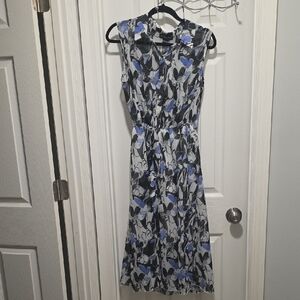 Stella & Julie Floral Sleeveless Belted Dress